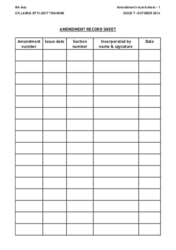 Amendment Record Sheet