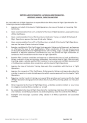 1.03 Statement of Duties and Responsibilities — Assistant Head of Flight Operations