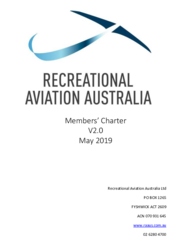 RAAus Members' Charter (V2.0 May 2019)